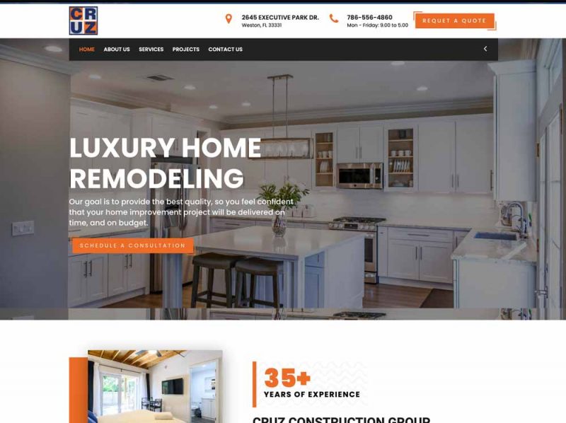 Cruz Construction website
