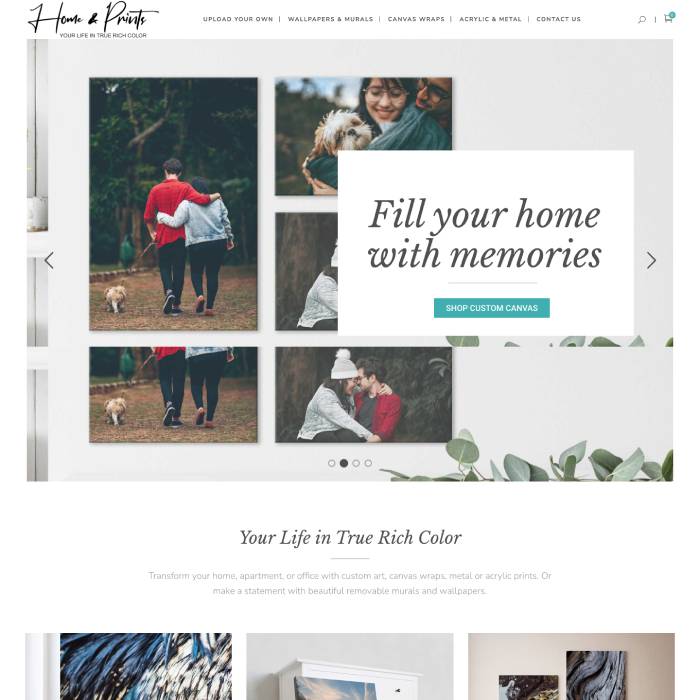Home & Prints website
